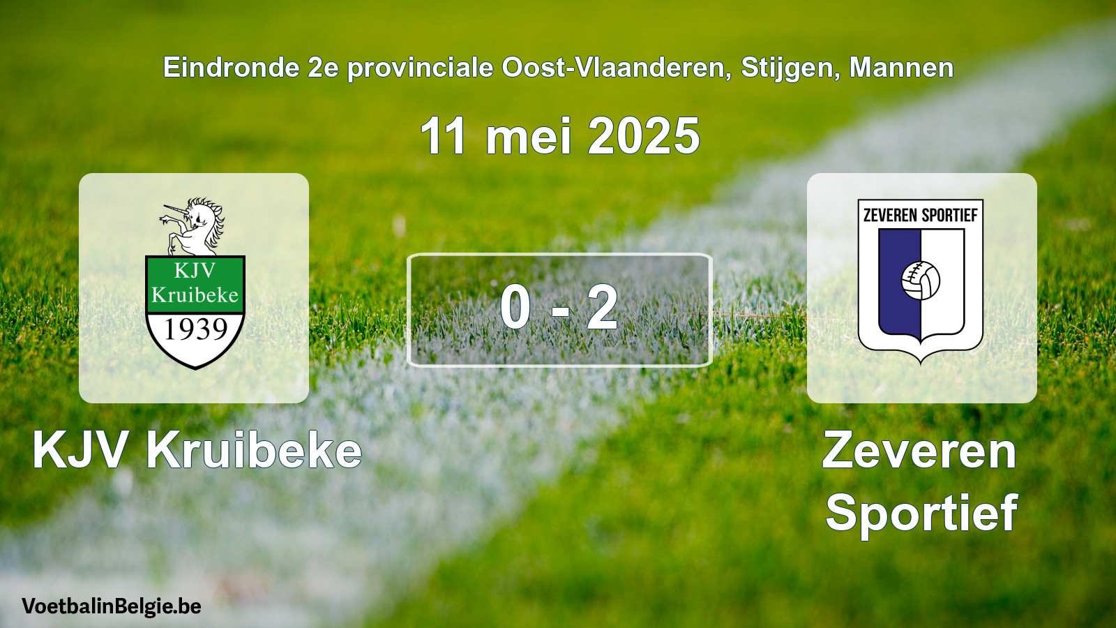 Gespeelde wedstrijd mannenvoetbal: KJV Kruibeke - Zeveren Sportief 0 - 2 (11 mei 2025)