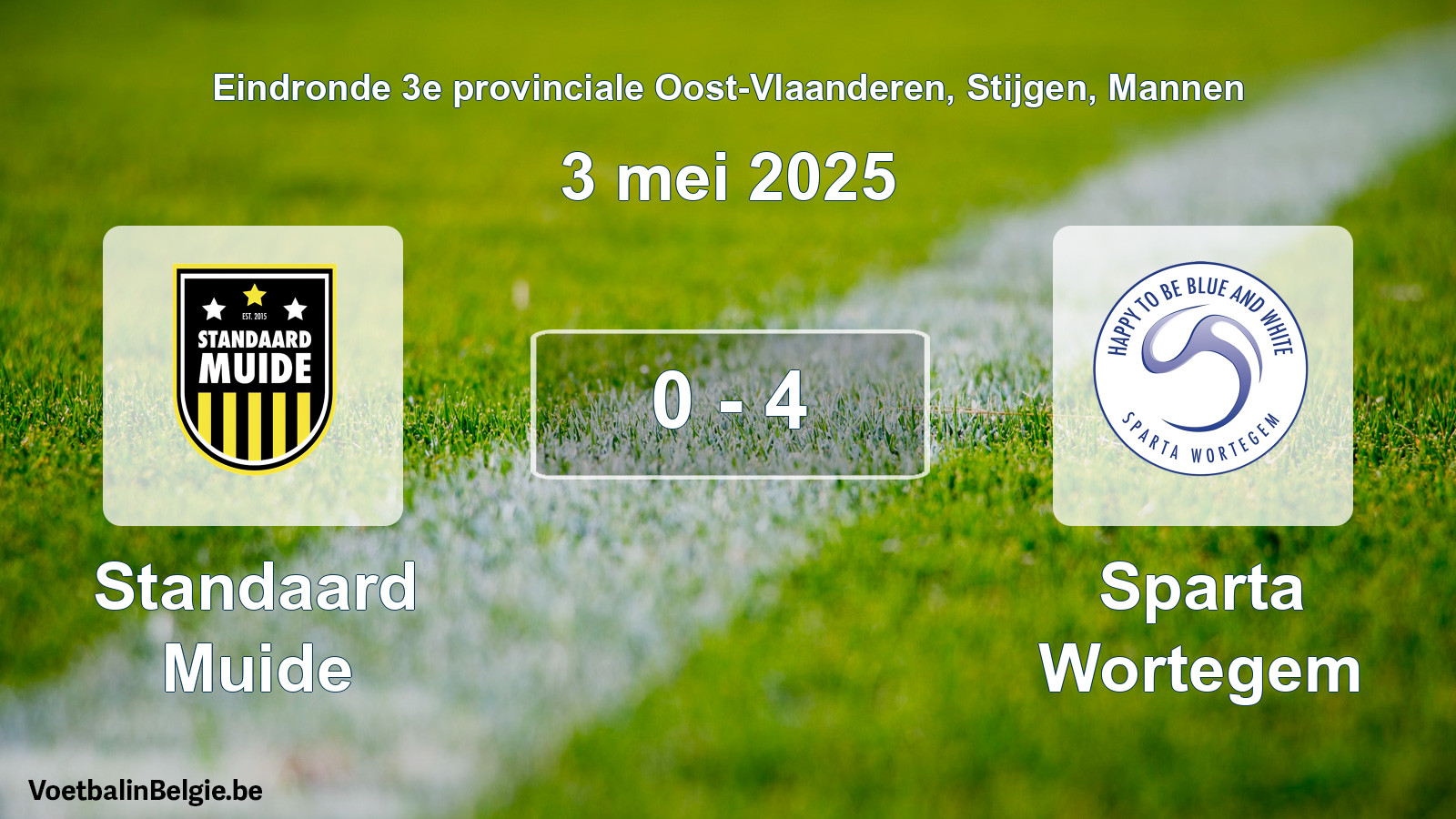 Gespeelde wedstrijd mannenvoetbal: Standaard Muide - Sparta Wortegem 0 - 4 (3 mei 2025)