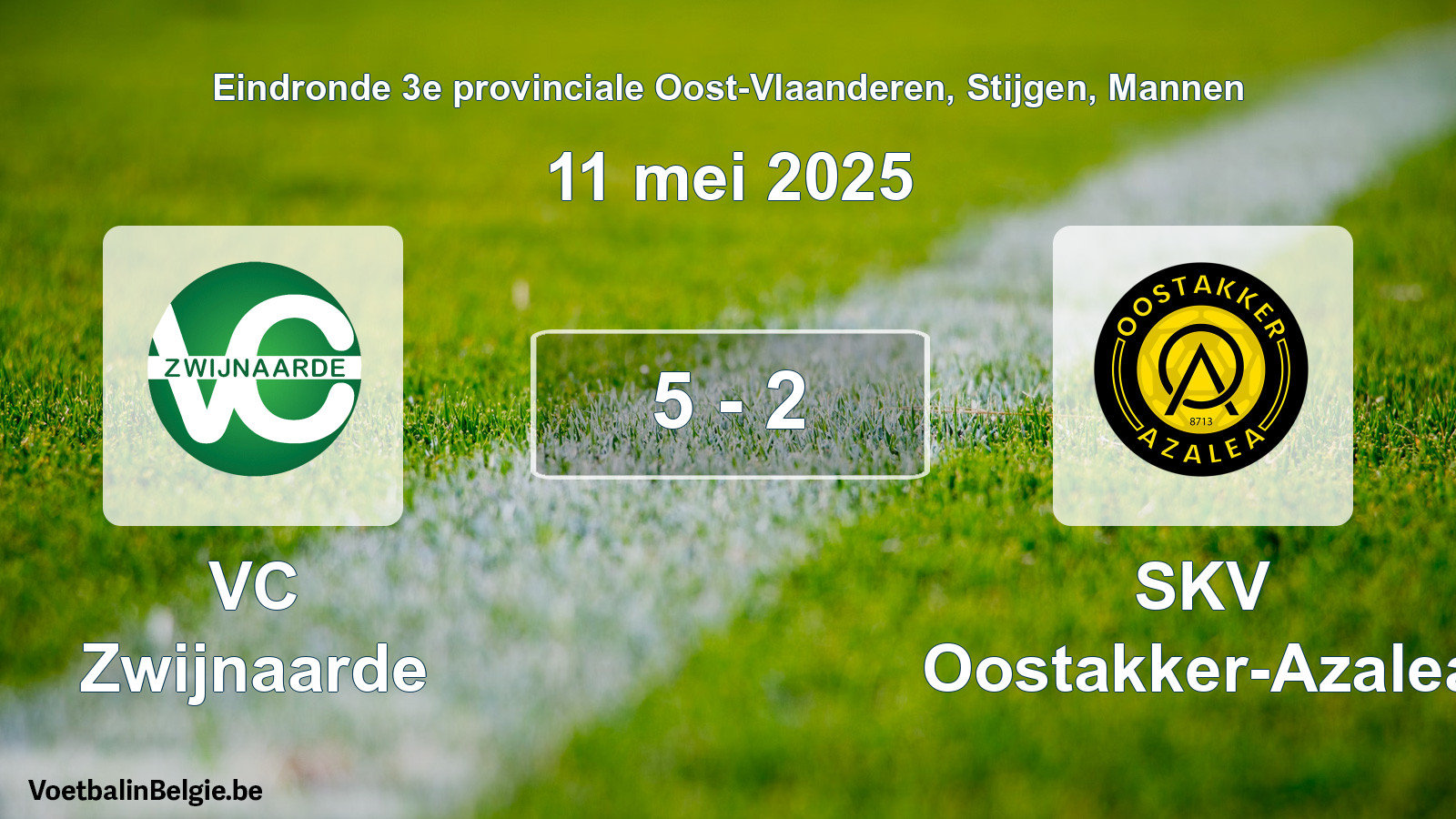 Gespeelde wedstrijd mannenvoetbal: VC Zwijnaarde - SKV Oostakker-Azalea 5 - 2 (11 mei 2025)