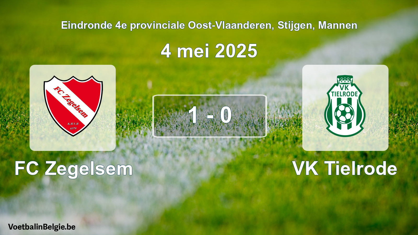 Gespeelde wedstrijd mannenvoetbal: FC Zegelsem - VK Tielrode 1 - 0 (4 mei 2025)