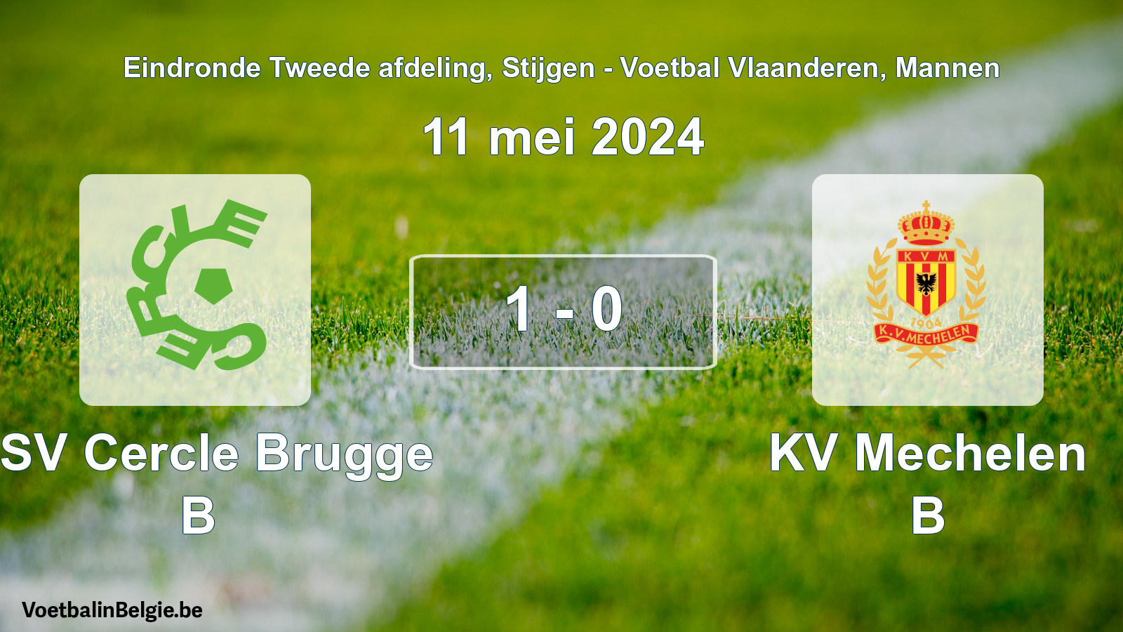 Gespeelde wedstrijd mannenvoetbal: KSV Cercle Brugge B - KV Mechelen B 1 - 0 (11 mei 2024)