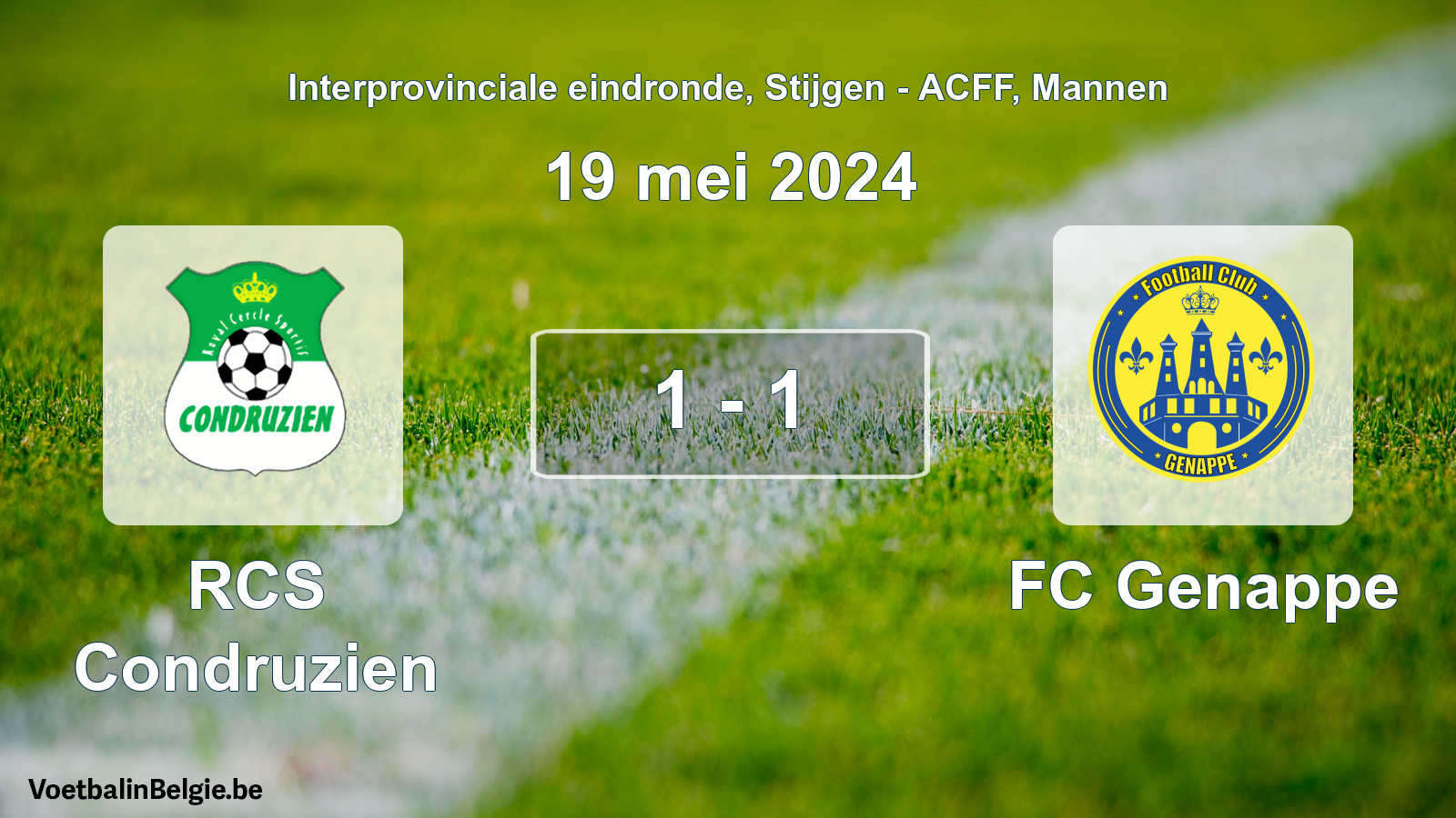 Gespeelde wedstrijd mannenvoetbal: RCS Condruzien - FC Genappe 1 - 1 (19 mei 2024)