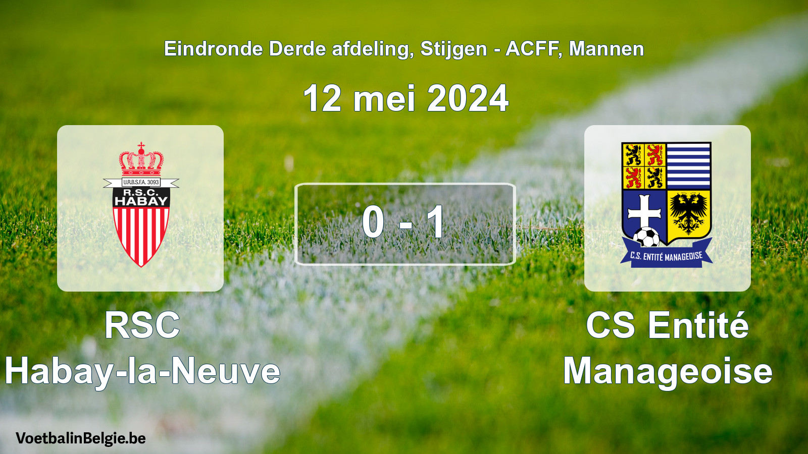 Gespeelde wedstrijd mannenvoetbal: RSC Habay-la-Neuve - CS Entité Manageoise 0 - 1 (12 mei 2024)