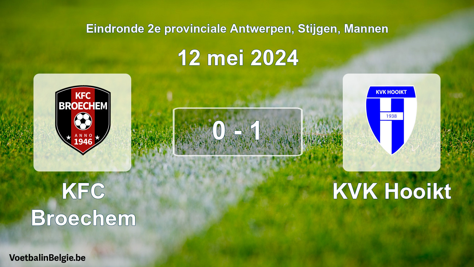 Gespieltes Spiel männer-Fußball: KFC Broechem - KVK Hooikt 0 - 1 (12 Mai 2024)
