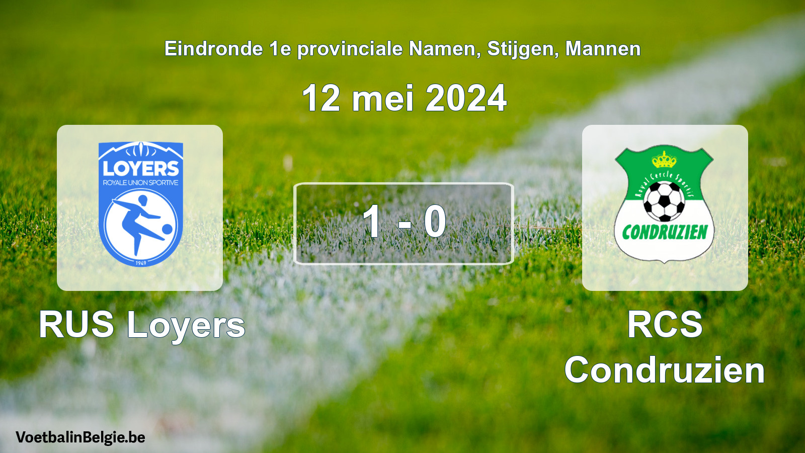 Gespeelde wedstrijd mannenvoetbal: RUS Loyers - RCS Condruzien 1 - 0 (12 mei 2024)