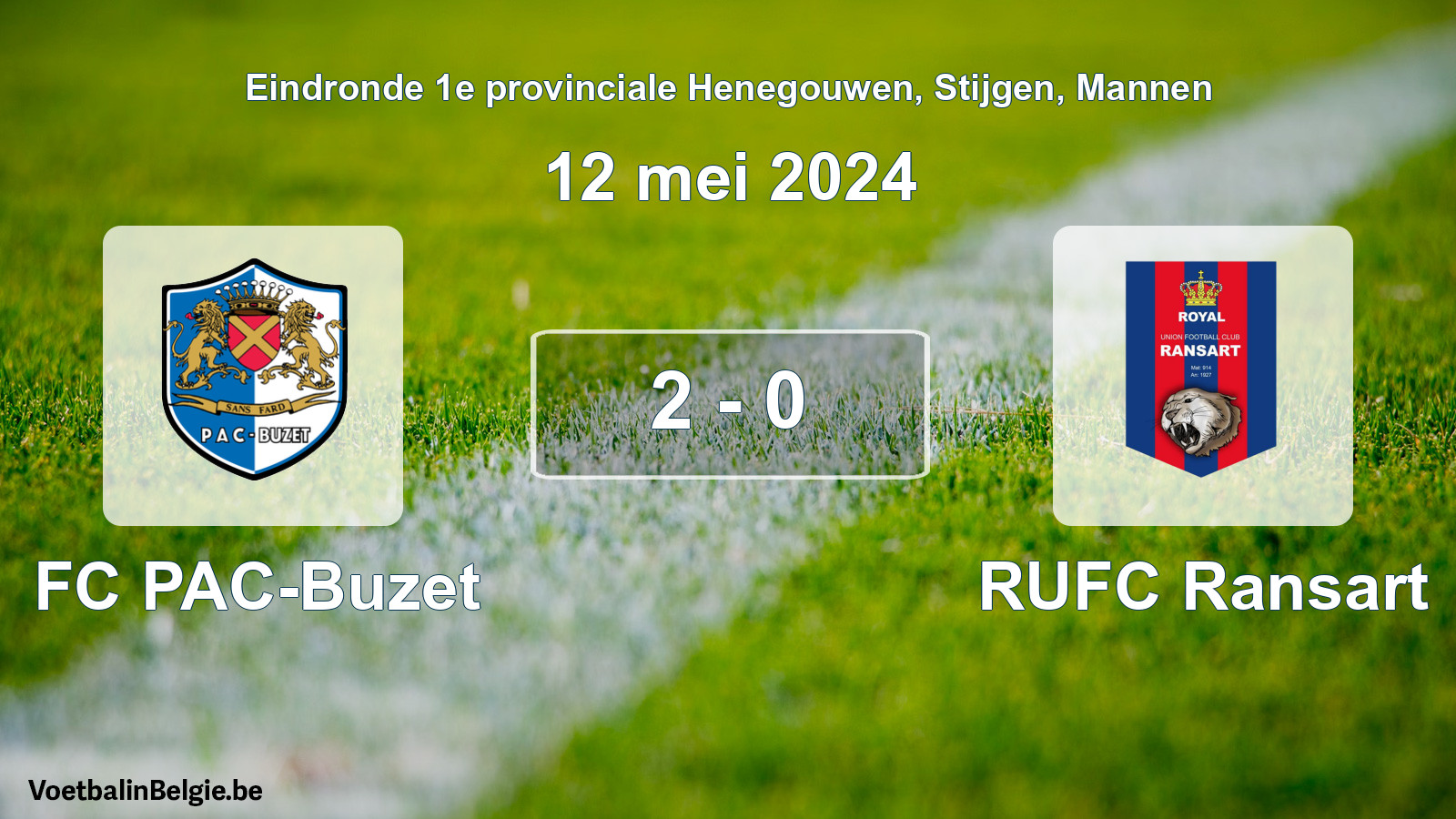 Played match men football: FC PAC-Buzet - RUFC Ransart 2 - 0 (12 May 2024)