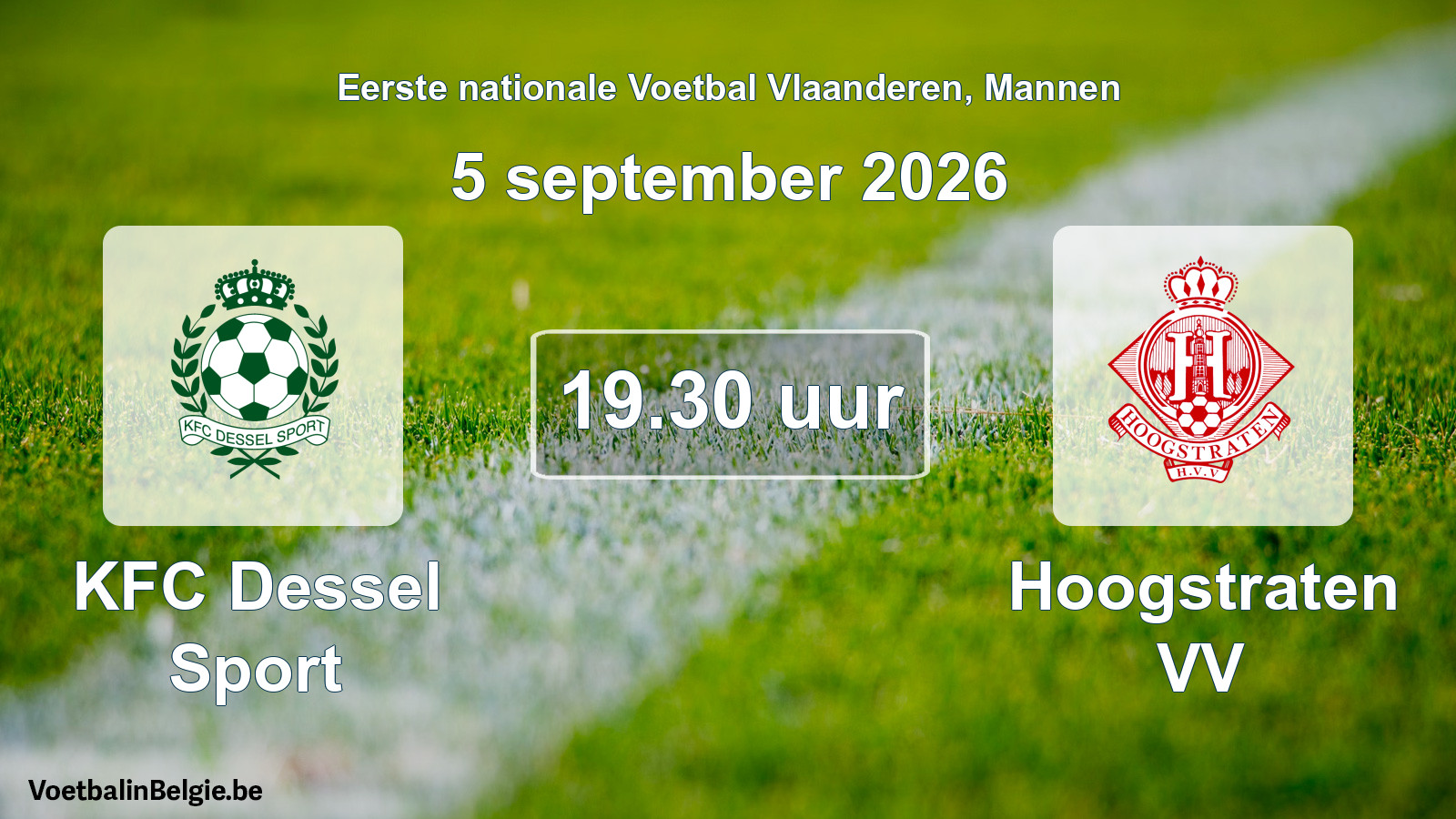 Geplande wedstrijd mannenvoetbal: KFC Dessel Sport - Hoogstraten VV (5 september 2026)