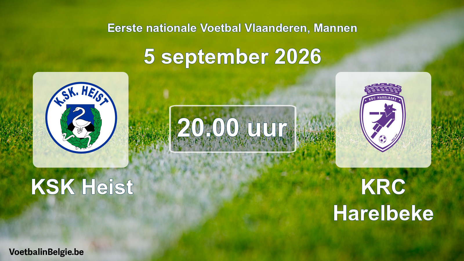 Geplantes Spiel männer-Fußball: KSK Heist - KRC Harelbeke (5 September 2026)