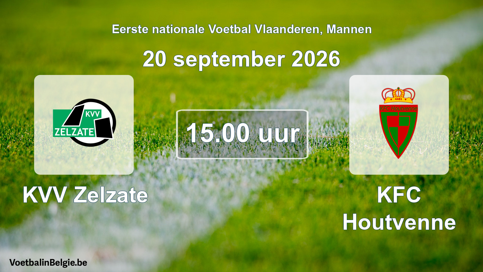 Geplande wedstrijd mannenvoetbal: KVV Zelzate - KFC Houtvenne (20 september 2026)