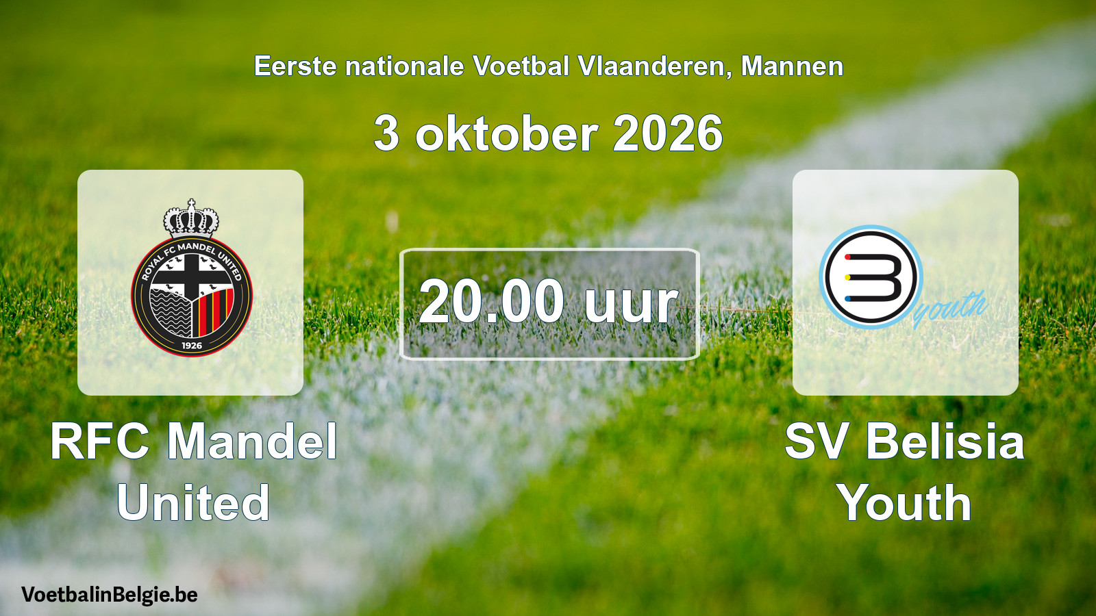 Scheduled match men football: RFC Mandel United - SV Belisia Youth (3 October 2026)