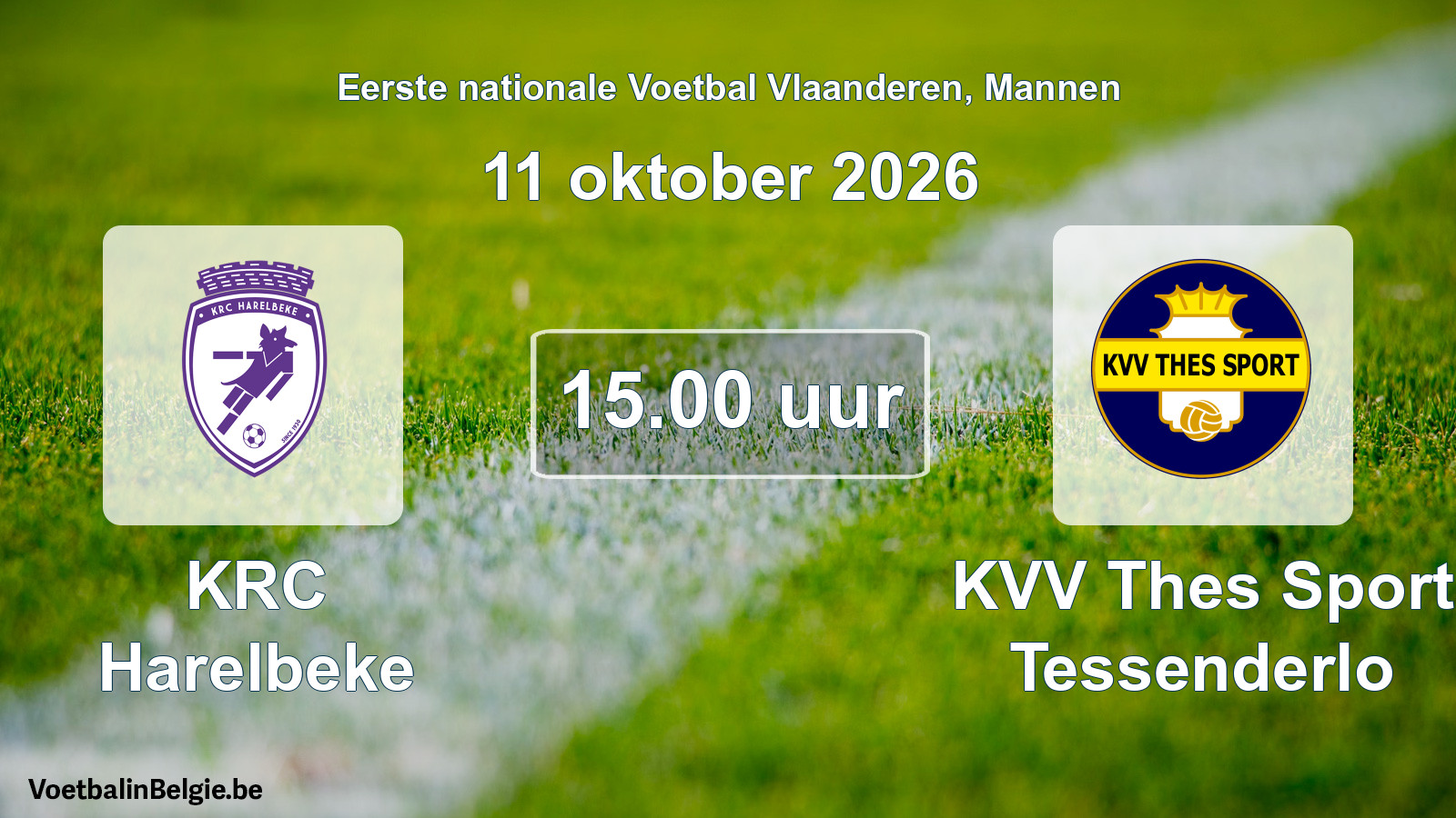 Geplande wedstrijd mannenvoetbal: KRC Harelbeke - KVV Thes Sport Tessenderlo (11 oktober 2026)