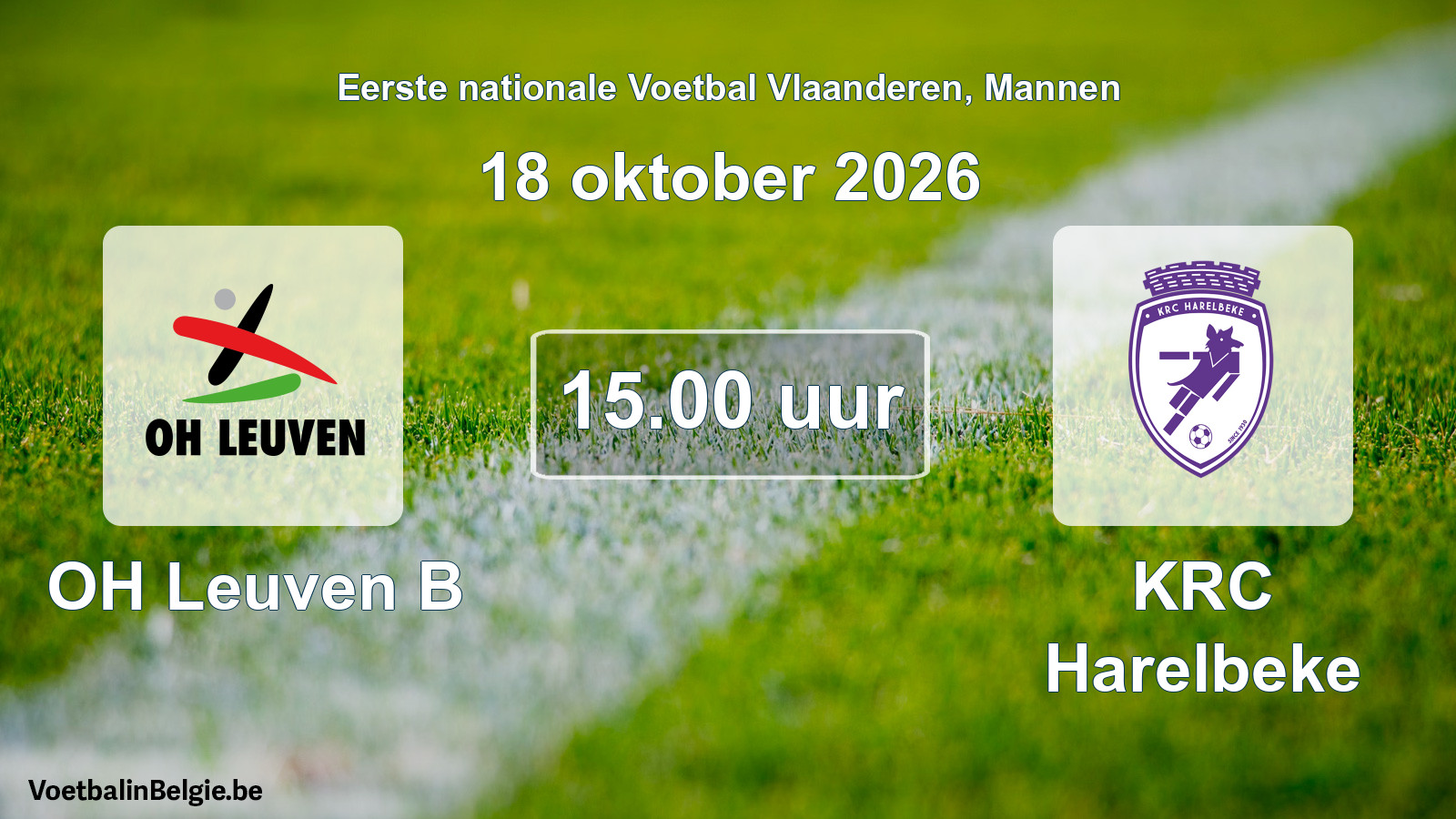 Scheduled match men football: OH Leuven B - KRC Harelbeke (18 October 2026)