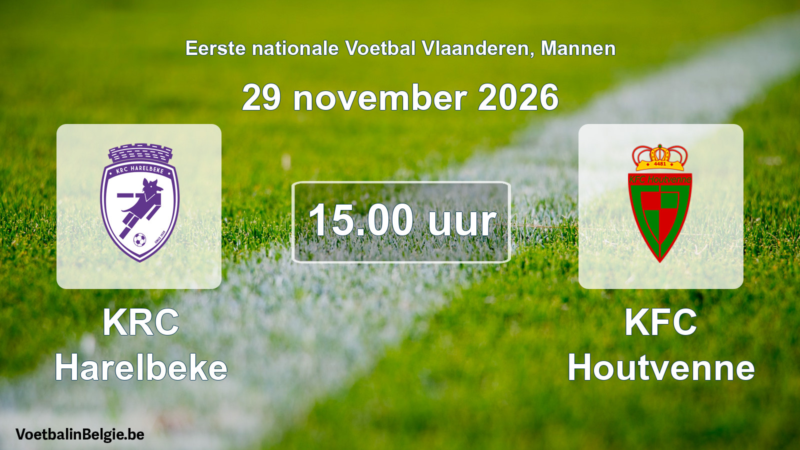 Scheduled match men football: KRC Harelbeke - KFC Houtvenne (29 November 2026)
