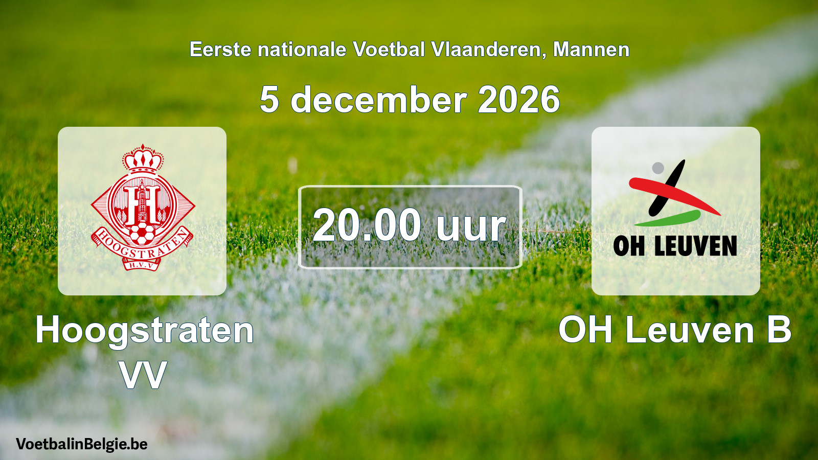 Geplande wedstrijd mannenvoetbal: Hoogstraten VV - OH Leuven B (5 december 2026)