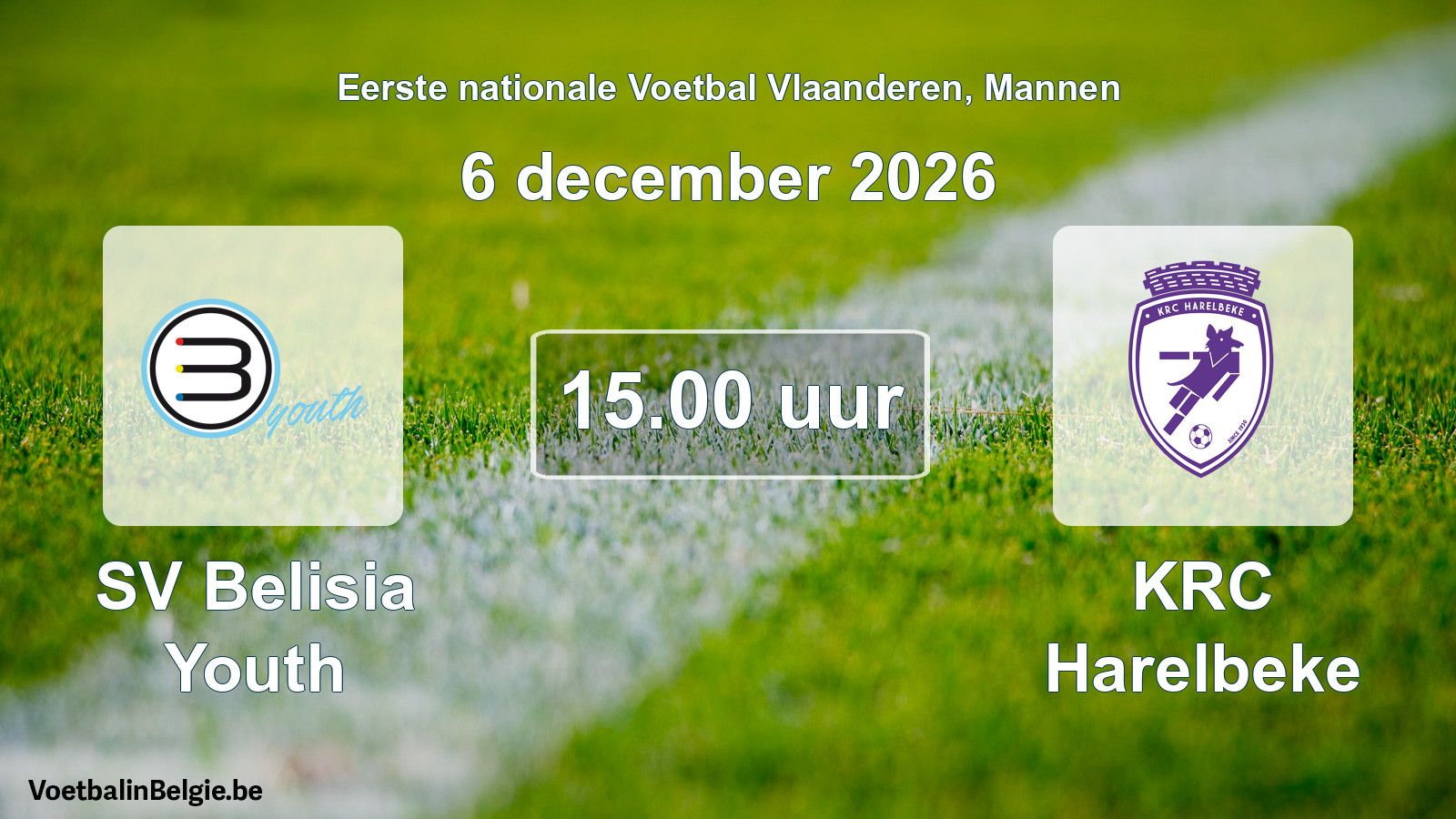Geplantes Spiel männer-Fußball: SV Belisia Youth - KRC Harelbeke (6 Dezember 2026)