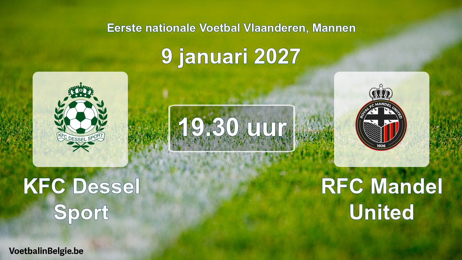 Geplantes Spiel männer-Fußball: KFC Dessel Sport - RFC Mandel United (9 Januar 2027)