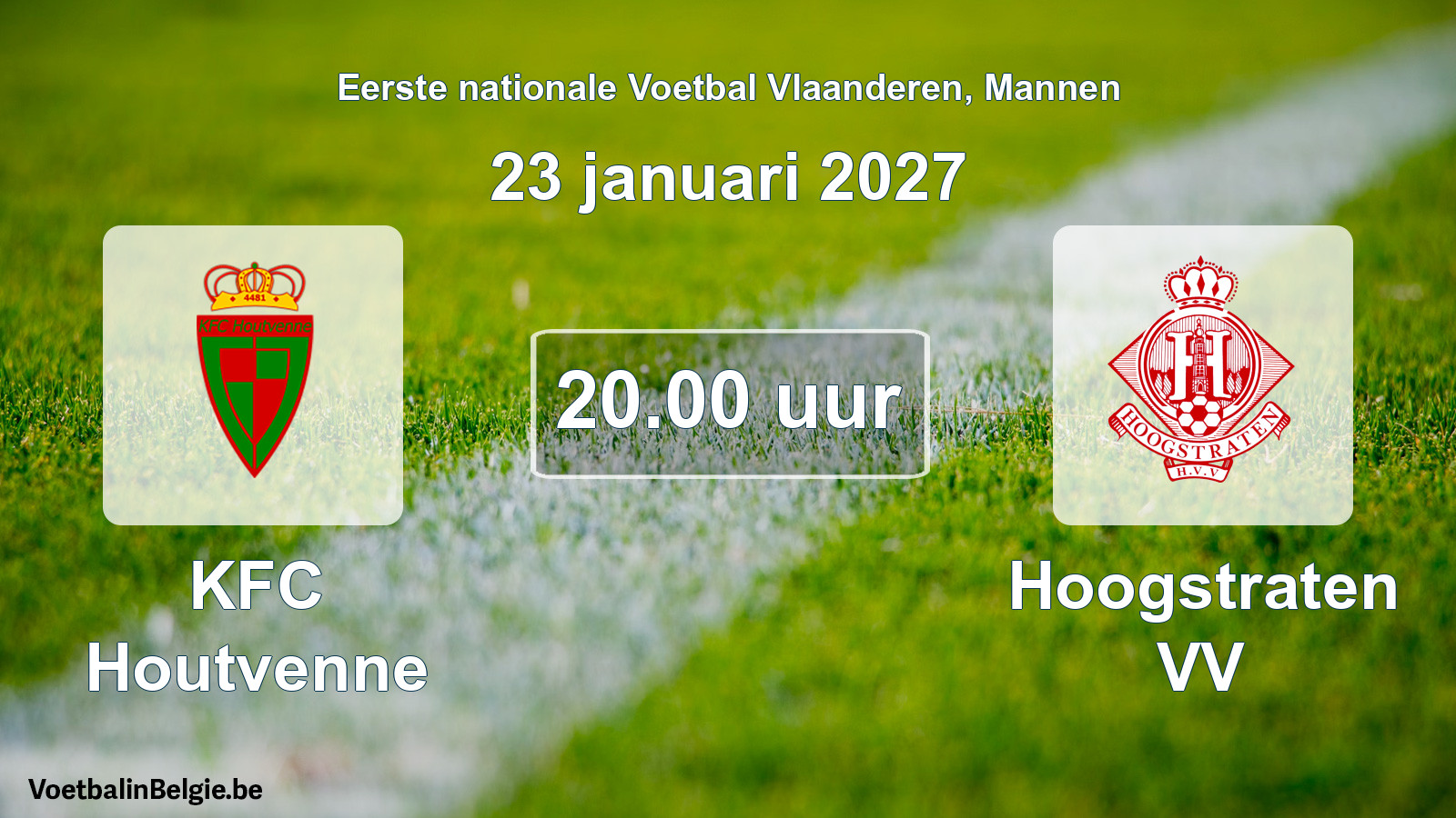 Geplande wedstrijd mannenvoetbal: KFC Houtvenne - Hoogstraten VV (23 januari 2027)
