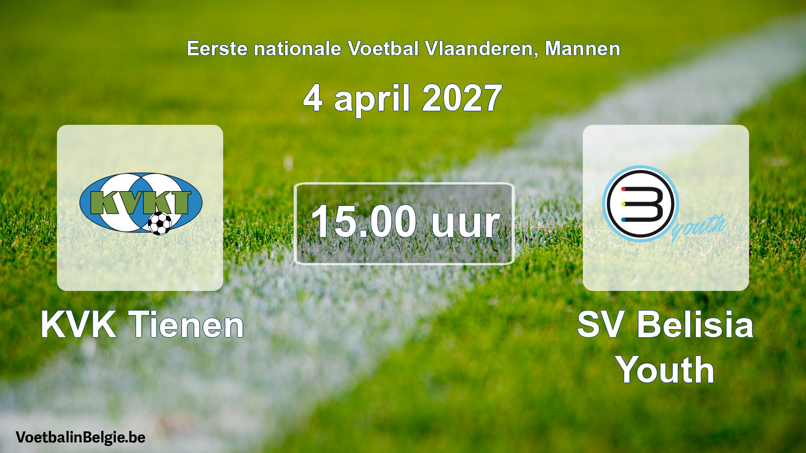 Geplande wedstrijd mannenvoetbal: KVK Tienen - SV Belisia Youth (4 april 2027)