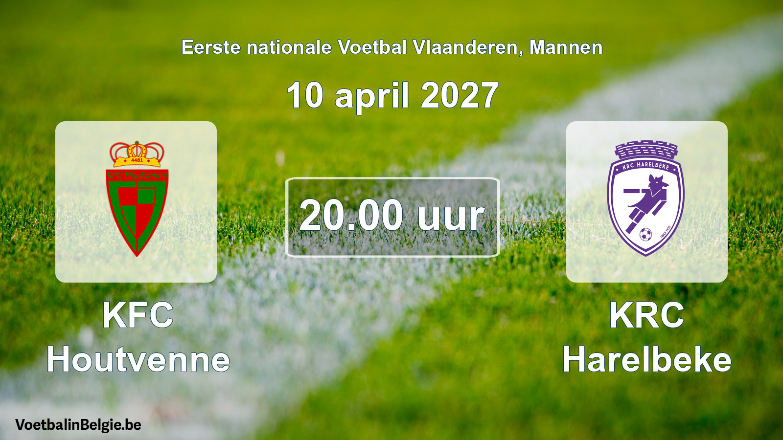 Geplande wedstrijd mannenvoetbal: KFC Houtvenne - KRC Harelbeke (10 april 2027)