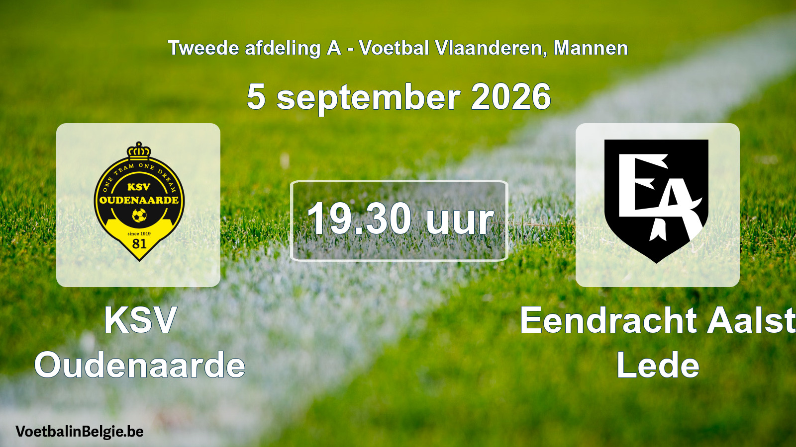 Geplande wedstrijd mannenvoetbal: KSV Oudenaarde - Eendracht Aalst Lede (5 september 2026)