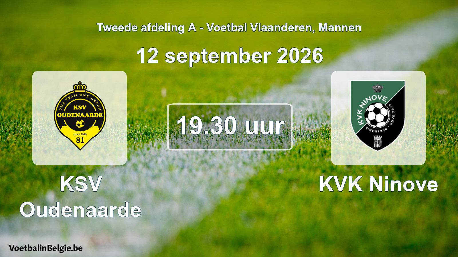 Geplande wedstrijd mannenvoetbal: KSV Oudenaarde - KVK Ninove (12 september 2026)