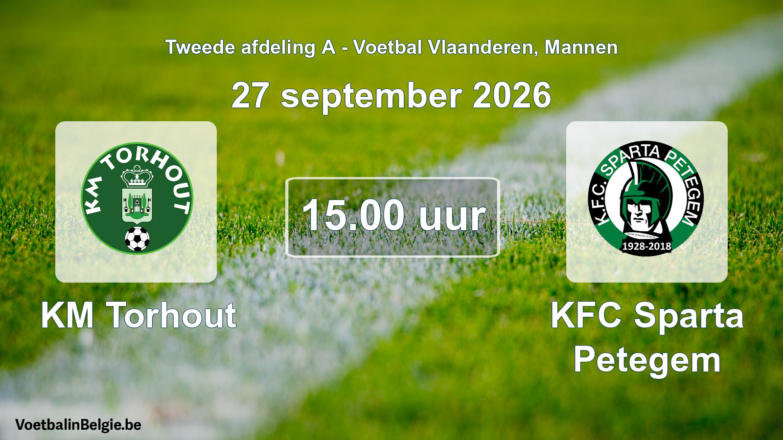 Geplantes Spiel männer-Fußball: KM Torhout - KFC Sparta Petegem (27 September 2026)