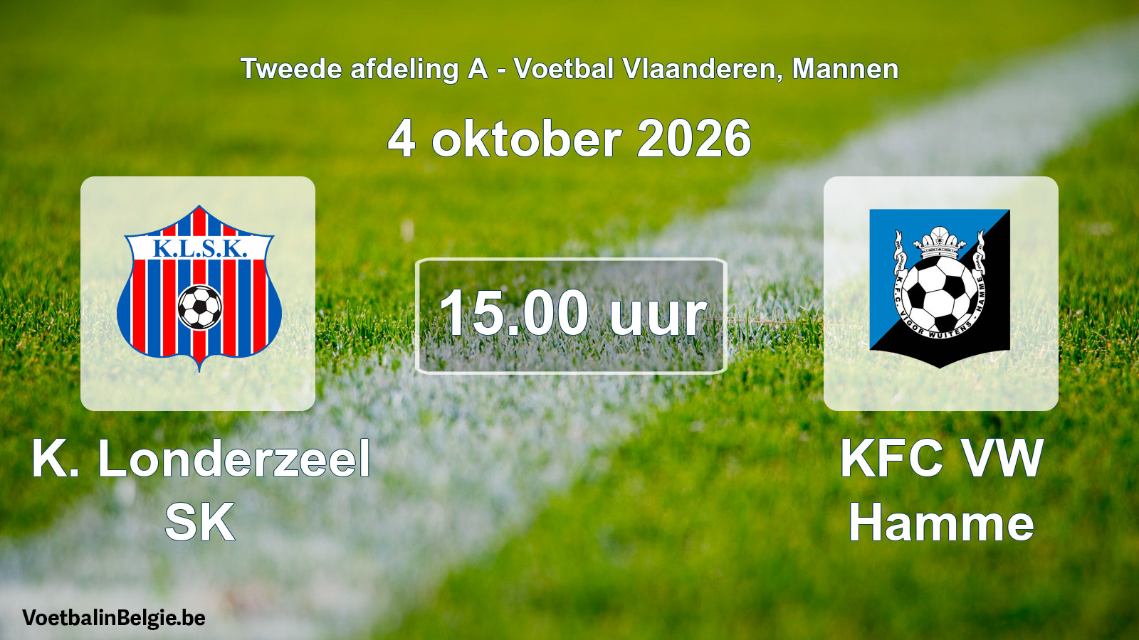 Geplande wedstrijd mannenvoetbal: K. Londerzeel SK - KFC VW Hamme (4 oktober 2026)