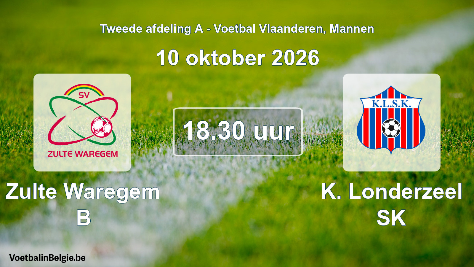 Geplande wedstrijd mannenvoetbal: Zulte Waregem B - K. Londerzeel SK (10 oktober 2026)