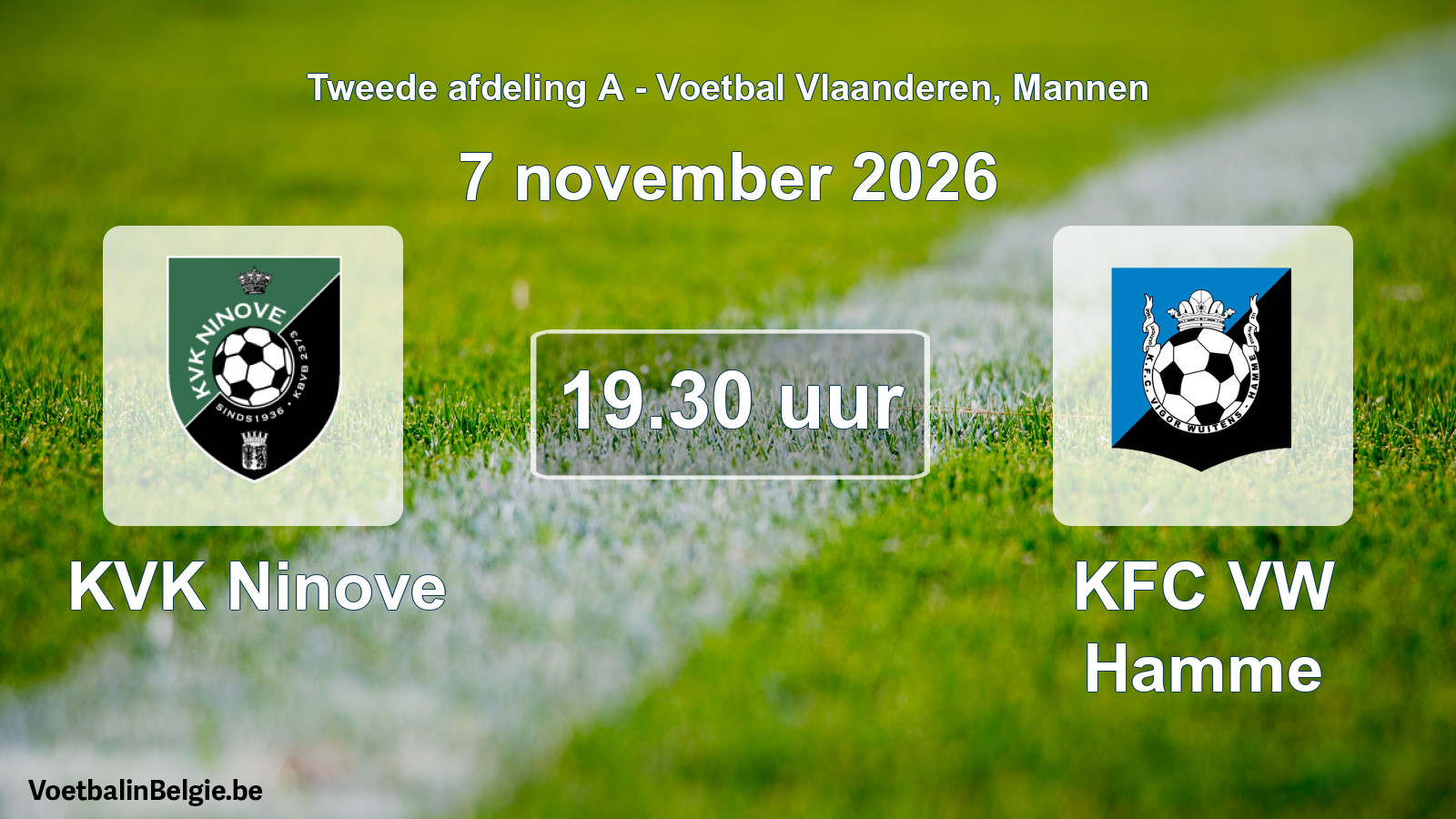 Geplande wedstrijd mannenvoetbal: KVK Ninove - KFC VW Hamme (7 november 2026)
