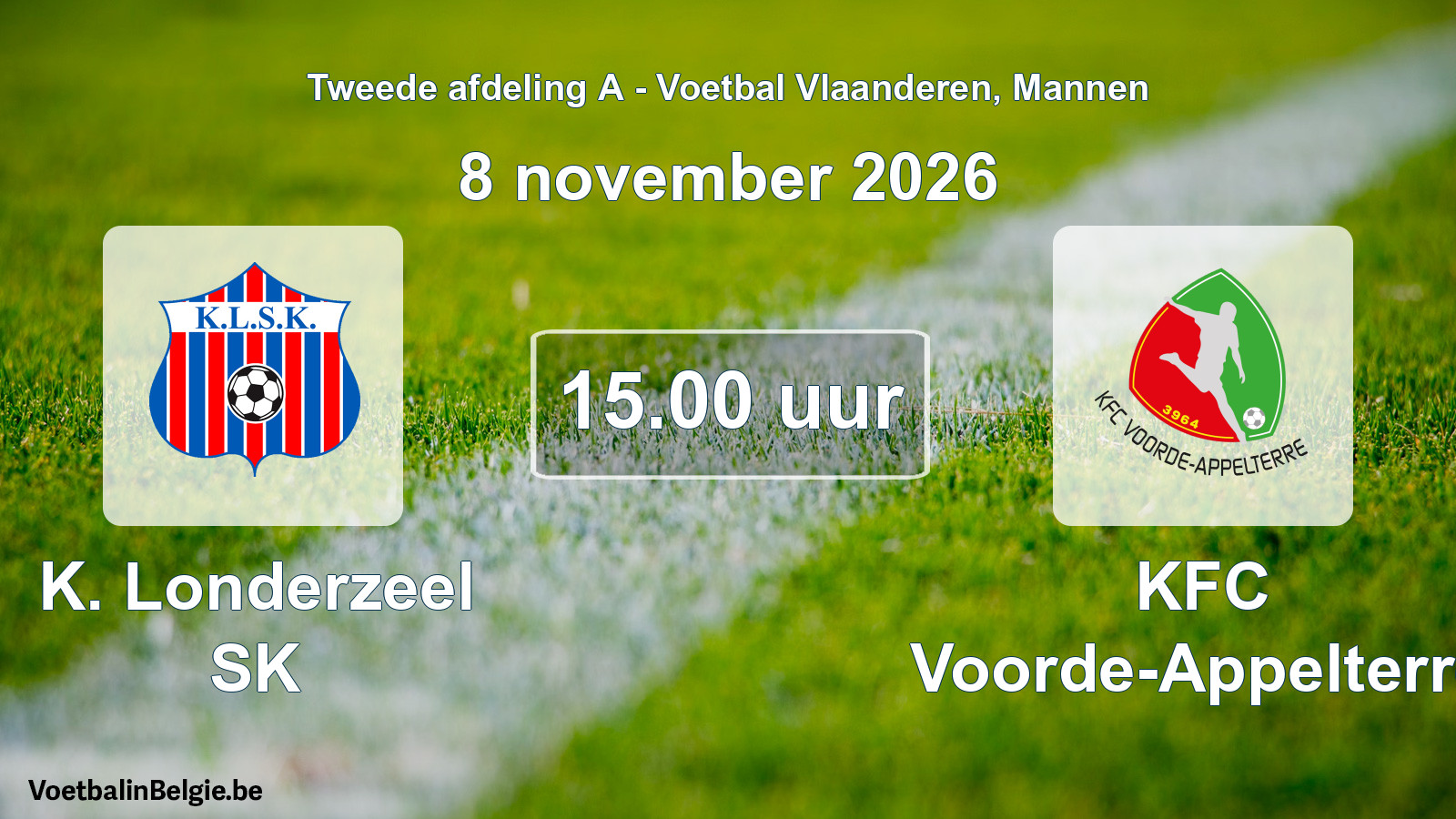 Geplande wedstrijd mannenvoetbal: K. Londerzeel SK - KFC Voorde-Appelterre (8 november 2026)