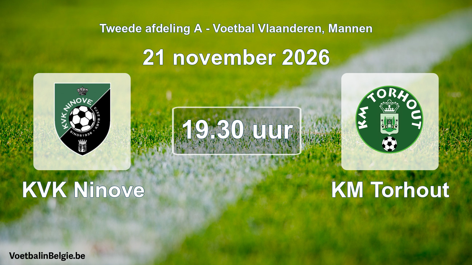 Geplande wedstrijd mannenvoetbal: KVK Ninove - KM Torhout (21 november 2026)