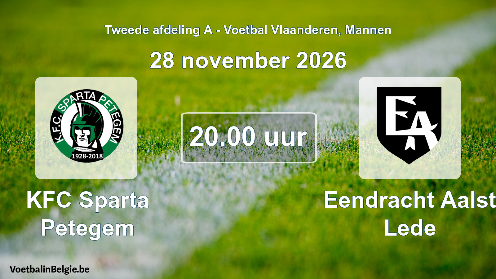 Geplande wedstrijd mannenvoetbal: KFC Sparta Petegem - Eendracht Aalst Lede (28 november 2026)