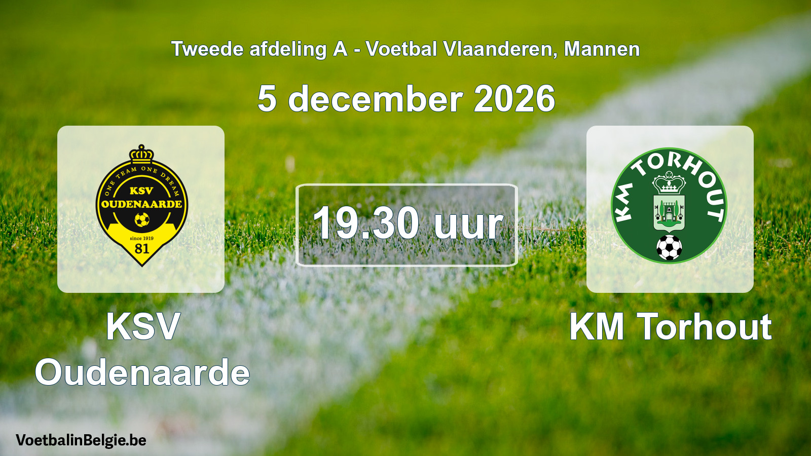 Geplande wedstrijd mannenvoetbal: KSV Oudenaarde - KM Torhout (5 december 2026)