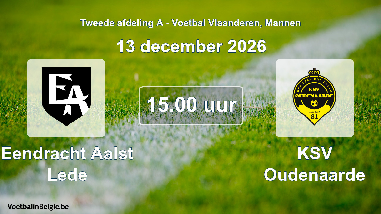 Geplande wedstrijd mannenvoetbal: Eendracht Aalst Lede - KSV Oudenaarde (13 december 2026)