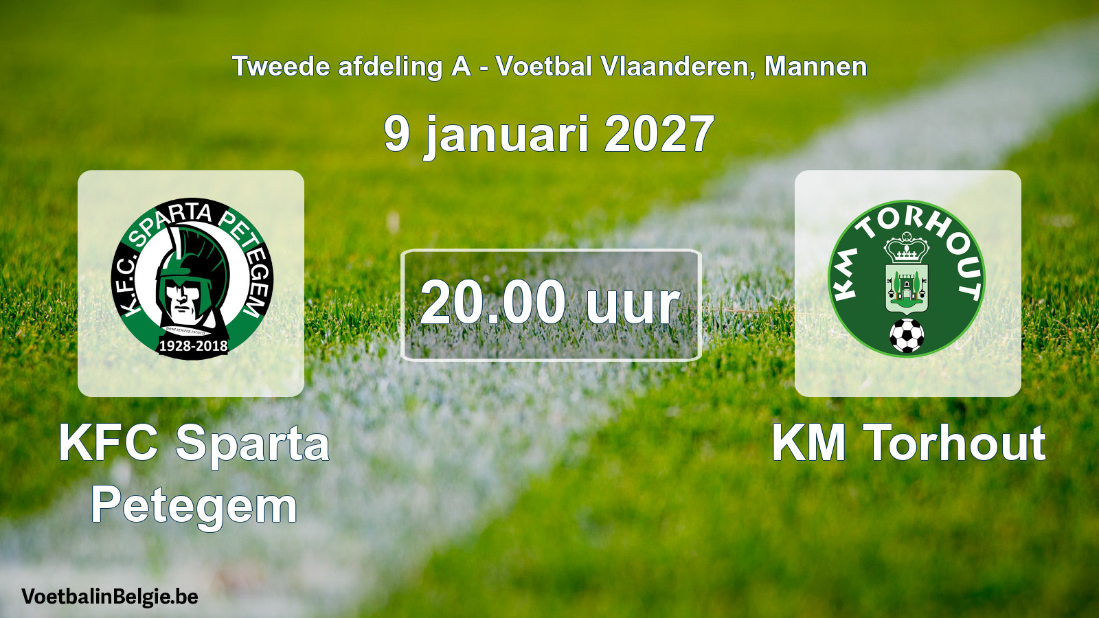 Geplande wedstrijd mannenvoetbal: KFC Sparta Petegem - KM Torhout (9 januari 2027)