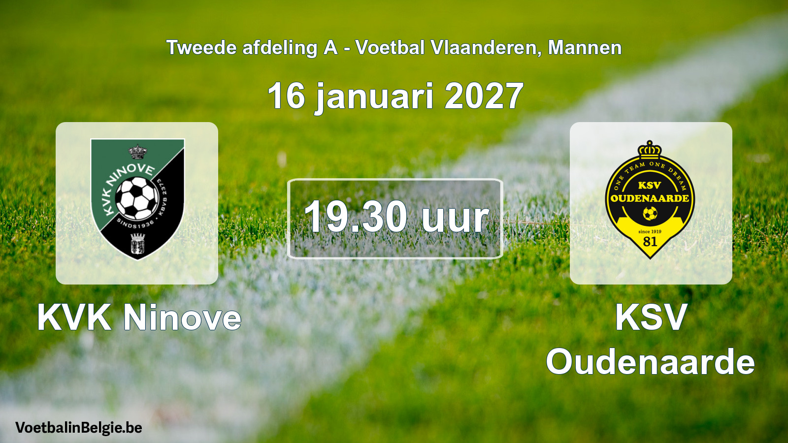 Geplande wedstrijd mannenvoetbal: KVK Ninove - KSV Oudenaarde (16 januari 2027)