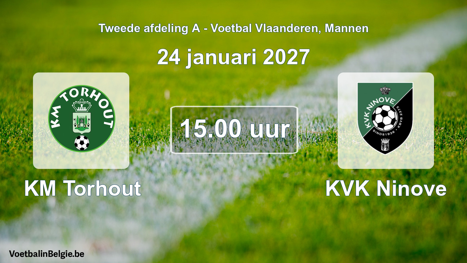 Geplande wedstrijd mannenvoetbal: KM Torhout - KVK Ninove (24 januari 2027)