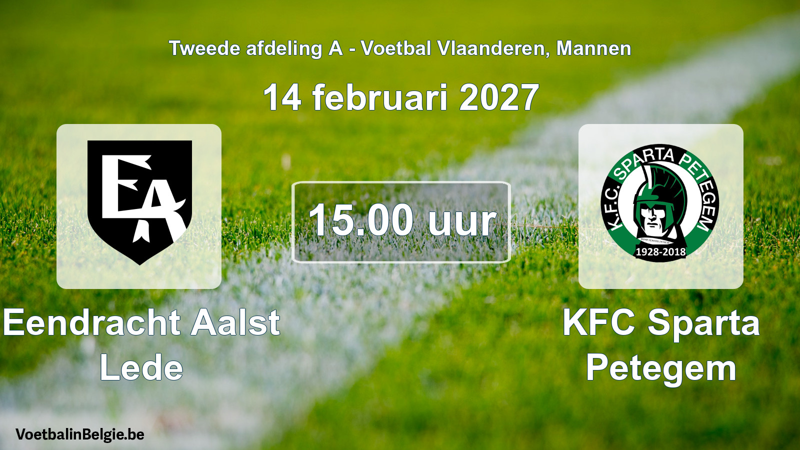 Geplande wedstrijd mannenvoetbal: Eendracht Aalst Lede - KFC Sparta Petegem (14 februari 2027)