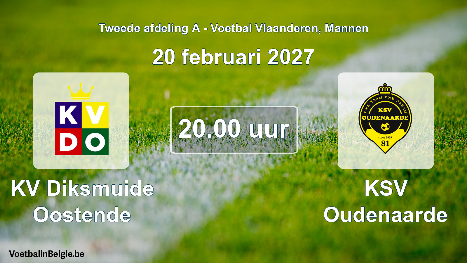 Geplande wedstrijd mannenvoetbal: KV Diksmuide Oostende - KSV Oudenaarde (20 februari 2027)