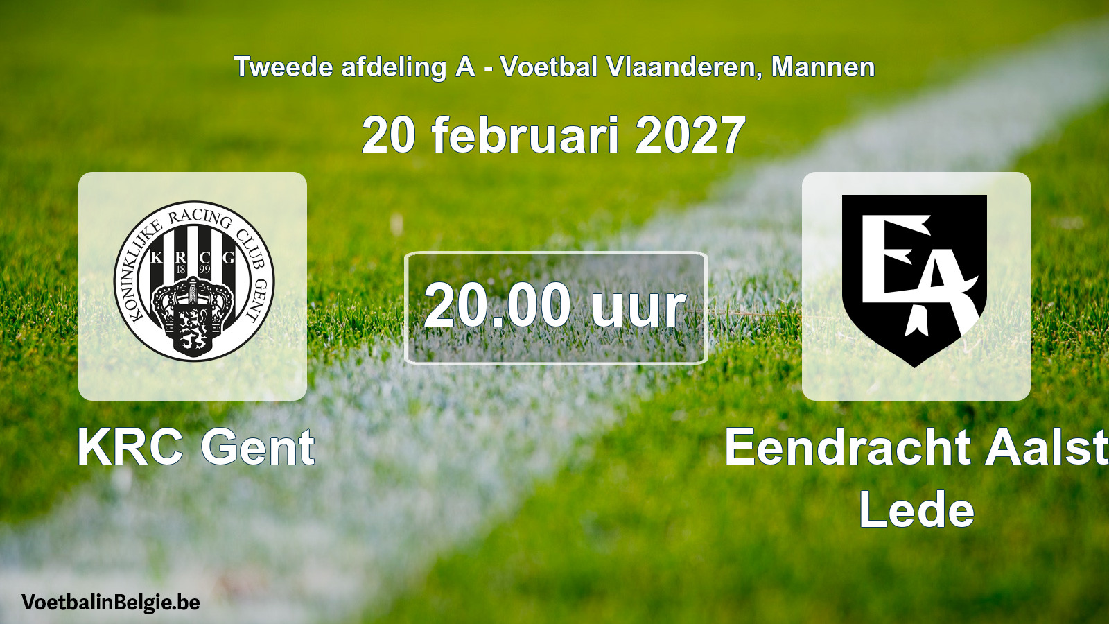 Geplande wedstrijd mannenvoetbal: KRC Gent - Eendracht Aalst Lede (20 februari 2027)
