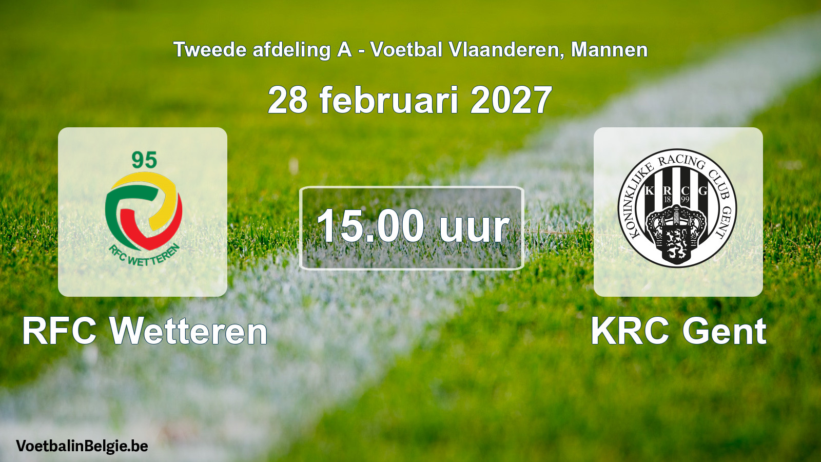 Geplande wedstrijd mannenvoetbal: RFC Wetteren - KRC Gent (28 februari 2027)