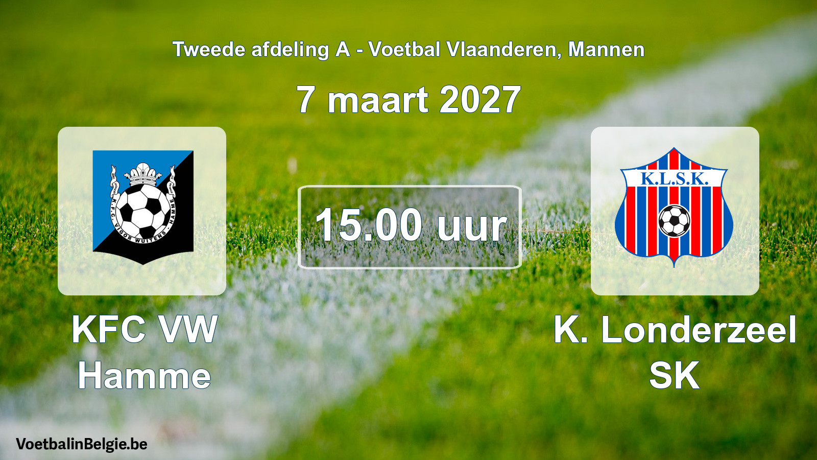 Geplande wedstrijd mannenvoetbal: KFC VW Hamme - K. Londerzeel SK (7 maart 2027)