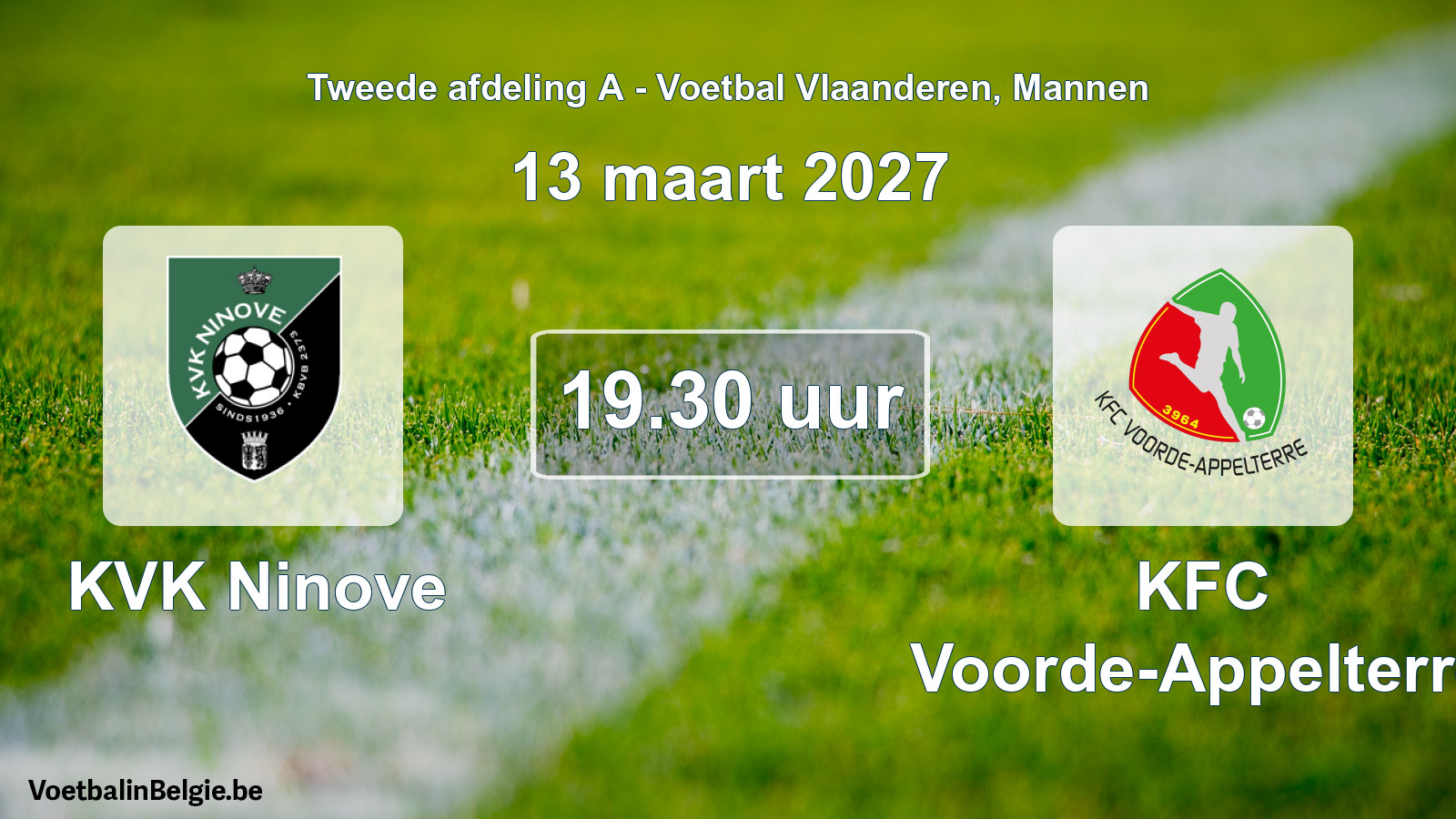 Geplande wedstrijd mannenvoetbal: KVK Ninove - KFC Voorde-Appelterre (13 maart 2027)