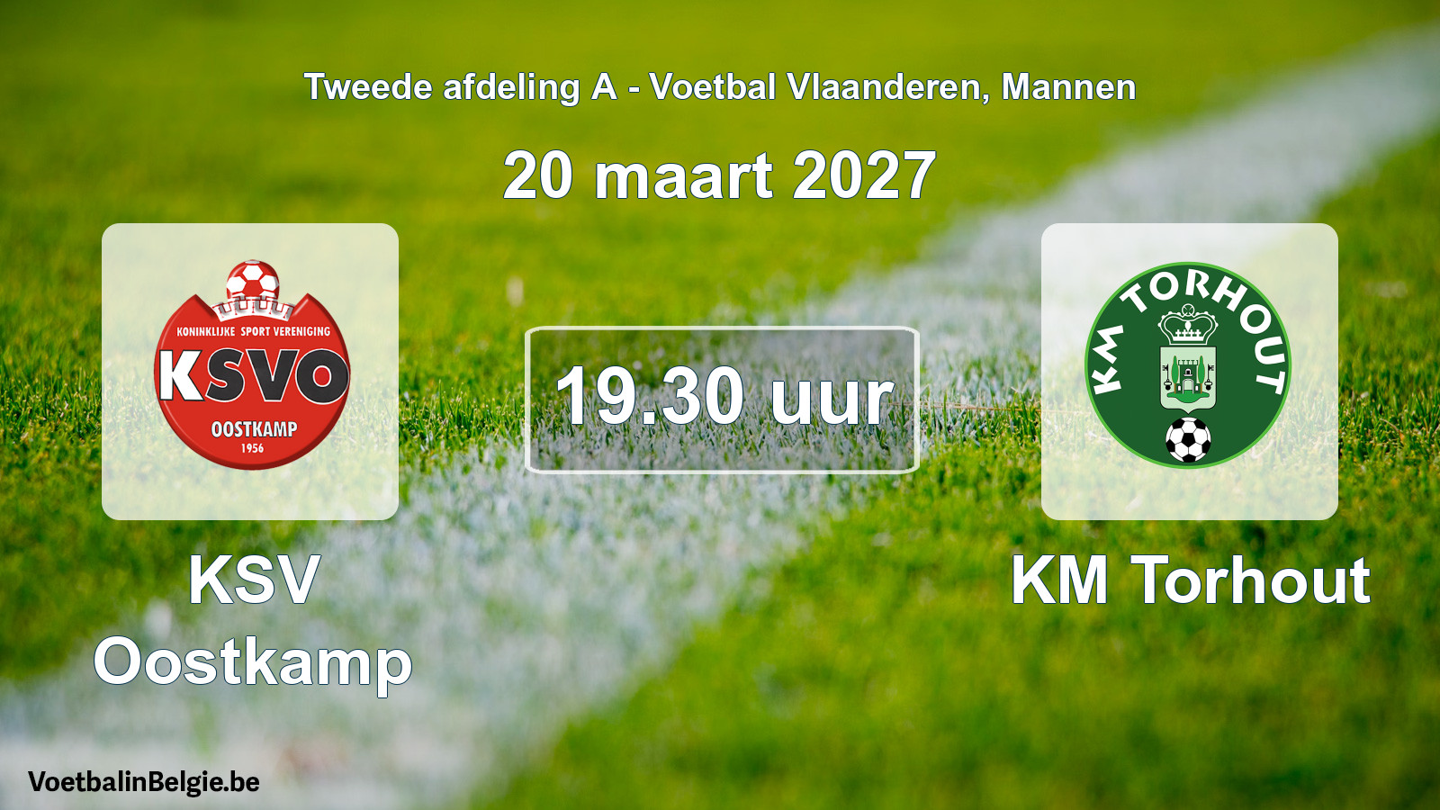 Geplande wedstrijd mannenvoetbal: KSV Oostkamp - KM Torhout (20 maart 2027)