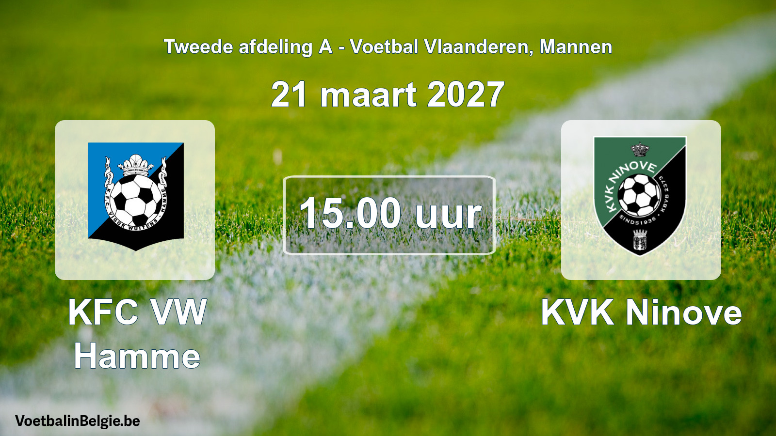 Geplande wedstrijd mannenvoetbal: KFC VW Hamme - KVK Ninove (21 maart 2027)