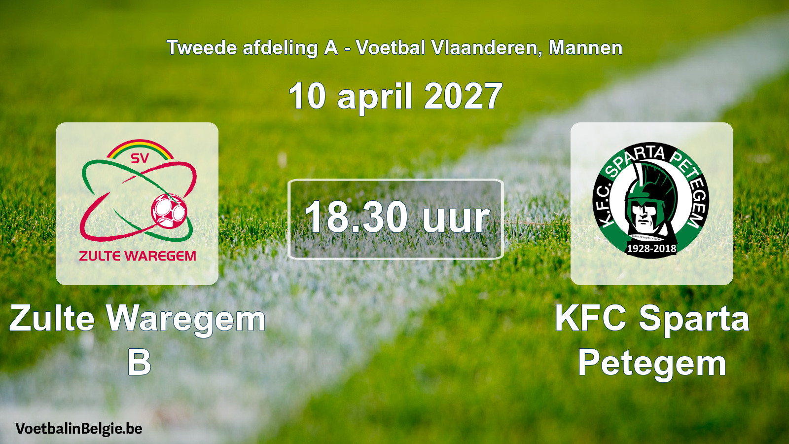 Geplande wedstrijd mannenvoetbal: Zulte Waregem B - KFC Sparta Petegem (10 april 2027)