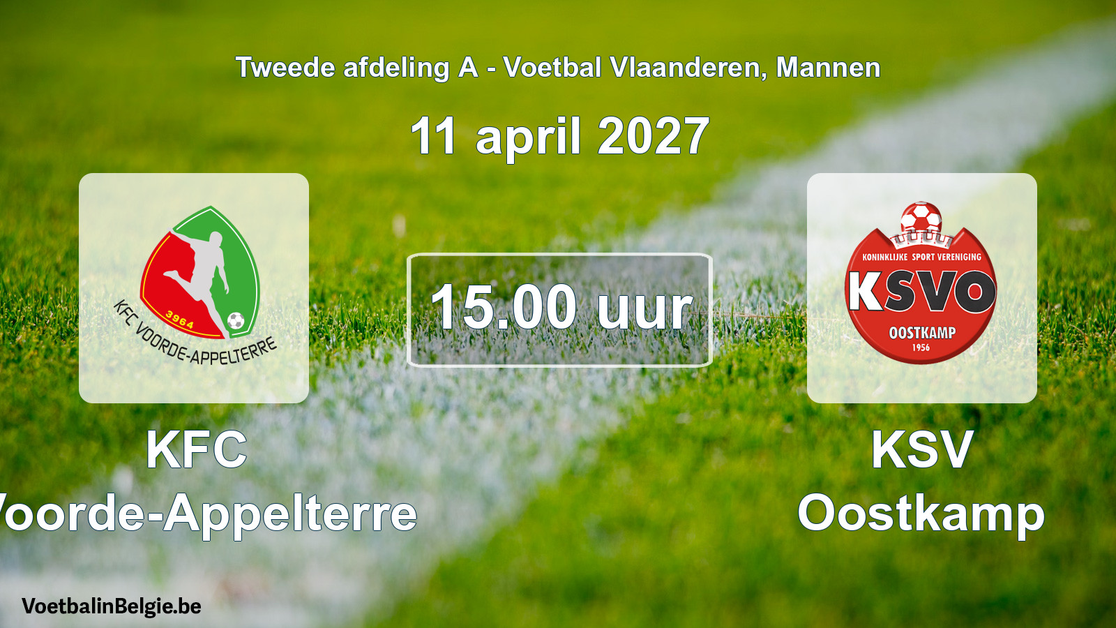 Geplande wedstrijd mannenvoetbal: KFC Voorde-Appelterre - KSV Oostkamp (11 april 2027)