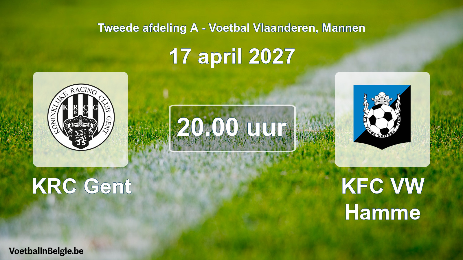 Geplande wedstrijd mannenvoetbal: KRC Gent - KFC VW Hamme (17 april 2027)