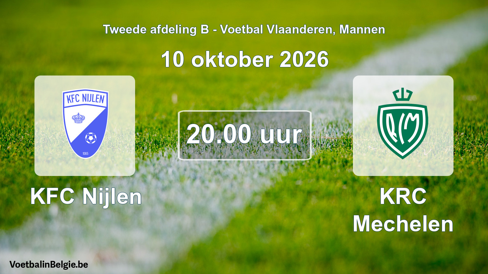 Geplande wedstrijd mannenvoetbal: KFC Nijlen - KRC Mechelen (10 oktober 2026)