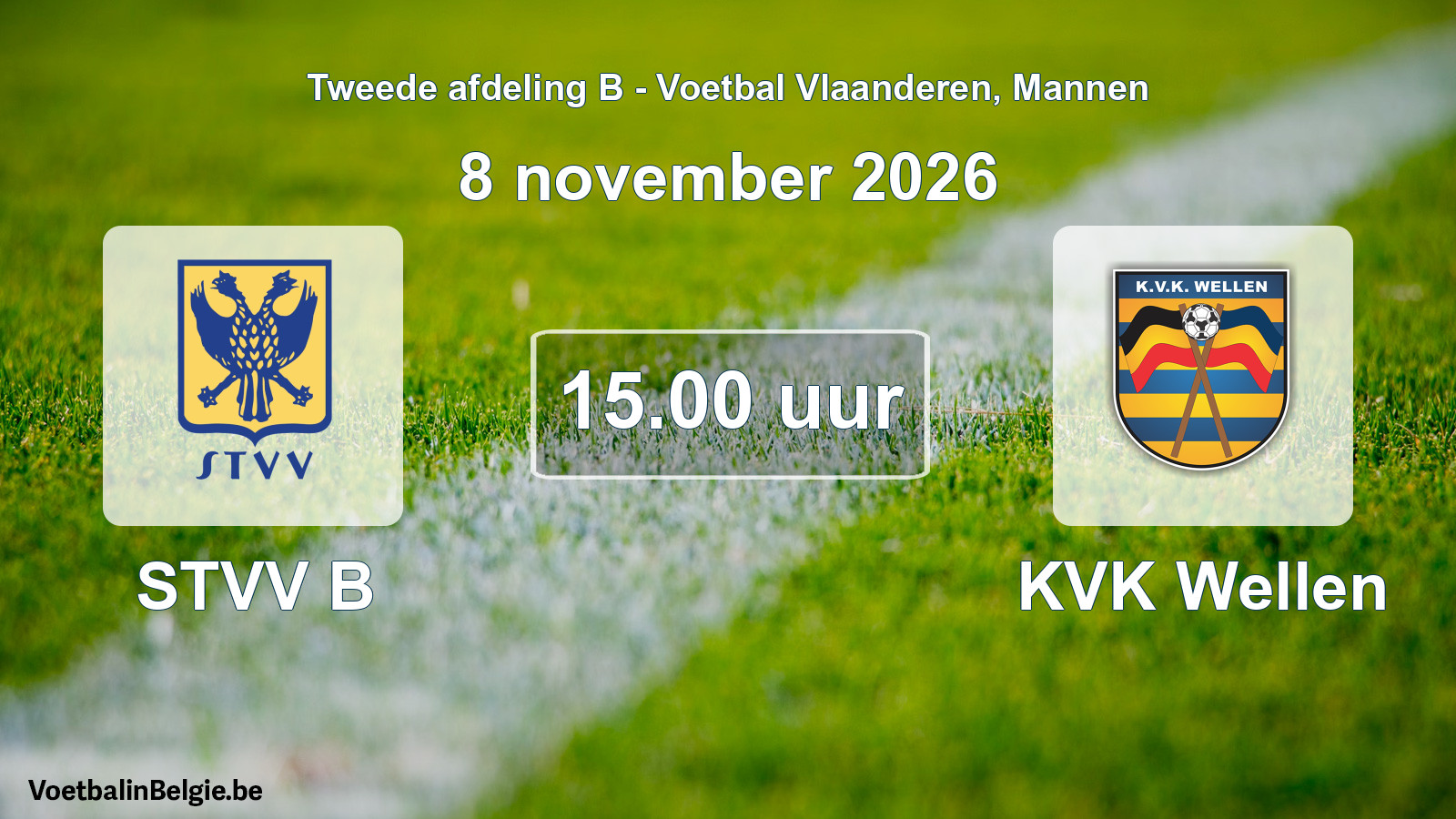 Geplande wedstrijd mannenvoetbal: STVV B - KVK Wellen (8 november 2026)